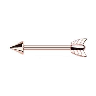 Rose Gold Bow Arrow Nipple Barbell Ring - Nipple Ring. Navel Rings Australia.
