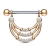 Seductive Temptress Chain Nipple Bar with Rose Gold Plating