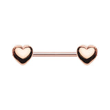 Classic Heart Nipple Body Jewellery with Rose Gold Plating - Nipple Ring. Navel Rings Australia.