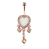 Utopian Dreams Opal Belly Bar with Rose Gold Plating