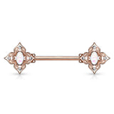 Opal Dusk Nipple Jewellery with Rose Gold Plating - Nipple Ring. Navel Rings Australia.