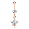 Fleur Reverie Belly Bar with Rose Gold Plating