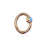 FLAT Opal Captive Belly Rings with Rose Gold Plating - Captive Belly Ring. Navel Rings Australia.