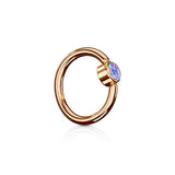 FLAT Opal Captive Belly Rings with Rose Gold Plating - Captive Belly Ring. Navel Rings Australia.