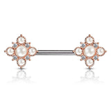 April Pearl Nipple Jewellery with Rose Gold Plating - Nipple Ring. Navel Rings Australia.