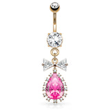 Candy Bow Belly Dangle - Dangling Belly Ring. Navel Rings Australia.