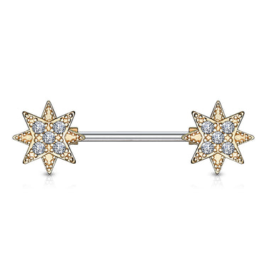 Universe Star Realms Nipple Jewellery with Rose Gold Plating - Nipple Ring. Navel Rings Australia.