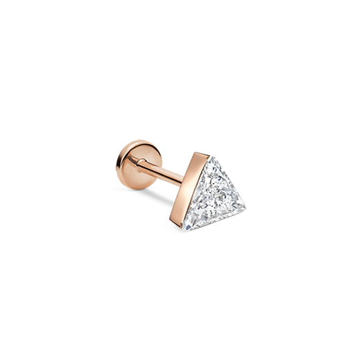 Rose gold sales triangle stud earrings