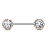 Argenti Crystal Diamond Nipple Jewellery with Rose Gold Plating - Nipple Ring. Navel Rings Australia.