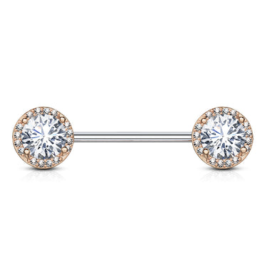 Argenti Crystal Diamond Nipple Jewellery with Rose Gold Plating - Nipple Ring. Navel Rings Australia.