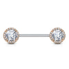 Argenti Crystal Diamond Nipple Jewellery with Rose Gold Plating