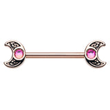 Enchantress Moon Nipple Ring with Rose Gold Plating - Nipple Ring. Navel Rings Australia.