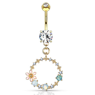 Hoola Matrix Belly Dangle with Gold Plating - Dangling Belly Ring. Navel Rings Australia.