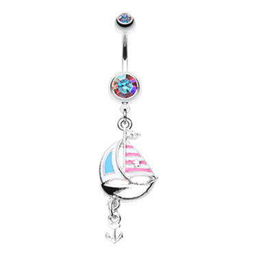 Sailors Anchor Belly Ring - Dangling Belly Ring. Navel Rings Australia.