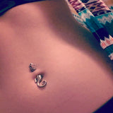 316L Mediterranean Seahorse Belly Piercing Ring - Split Spinal Belly Bar. Navel Rings Australia.