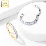 Opal Septum & Earring Body Jewellery in 14K White Gold - Earring. Navel Rings Australia.