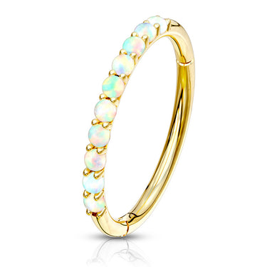 Opal Septum & Earring Body Jewellery in 14K Yellow Gold - Earring. Navel Rings Australia.