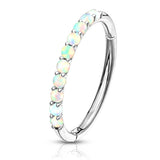 Opal Septum & Earring Body Jewellery in 14K White Gold - Earring. Navel Rings Australia.