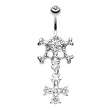 The Death Wish Skull Belly Ring - Dangling Belly Ring. Navel Rings Australia.