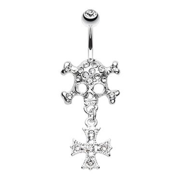 The Death Wish Skull Belly Ring - Dangling Belly Ring. Navel Rings Australia.