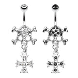 The Death Wish Skull Belly Ring - Dangling Belly Ring. Navel Rings Australia.