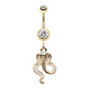 The Cobra Charmer Belly Dangle with Gold Plating