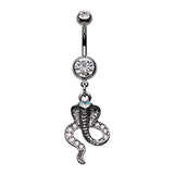 The Cobra Charmer Belly Dangle - Dangling Belly Ring. Navel Rings Australia.
