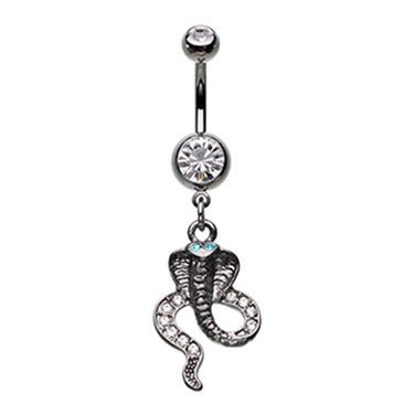 The Cobra Charmer Belly Dangle - Dangling Belly Ring. Navel Rings Australia.