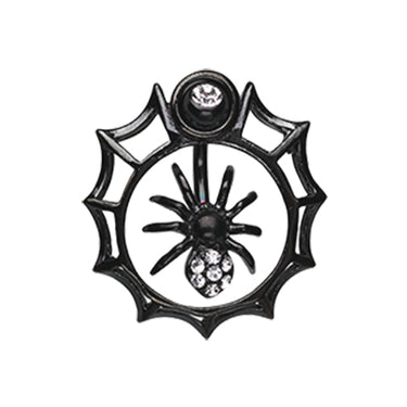 Orbital Metallic Spider Web Belly Button Ring - Orbital and Shield. Navel Rings Australia.