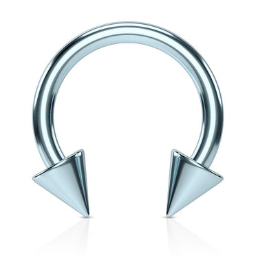 Metallic Spike Circular Body Jewellery - Circular Barbell / Horse Shoe. Navel Rings Australia.