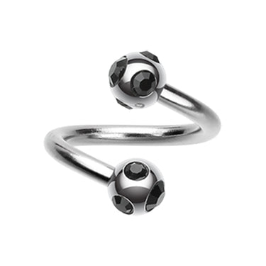 Royale Multi Gem Spiral Twisters - Spiral Twister Twistie. Navel Rings Australia.