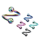Royale Metallics Multi Gem Spiral Twisters - Spiral Twister Twistie. Navel Rings Australia.
