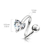 Heart Spiral Belly Button Rings - Spiral Twister Twistie. Navel Rings Australia.