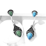 Vintage Ministry Belly Bar in Turquoise - Fixed (non-dangle) Belly Bar. Navel Rings Australia.