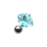 Prongset Square Gem Earring. Tragus and Cartilage Piercings. - Earring. Navel Rings Australia.