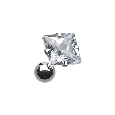 Prongset Square Gem Earring. Tragus and Cartilage Piercings. - Earring. Navel Rings Australia.