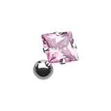 Prongset Square Gem Earring. Tragus and Cartilage Piercings. - Earring. Navel Rings Australia.