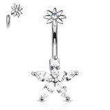The Galatea Star Belly Bar - Fixed (non-dangle) Belly Bar. Navel Rings Australia.