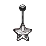 Midnight Star Gazer Belly Bar - Fixed (non-dangle) Belly Bar. Navel Rings Australia.