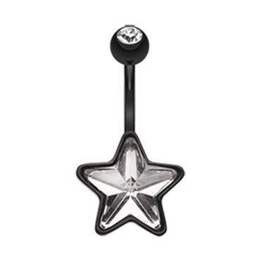 Midnight Star Gazer Belly Bar - Fixed (non-dangle) Belly Bar. Navel Rings Australia.