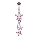 Seeing Stars Belly Dangle - Dangling Belly Ring. Navel Rings Australia.