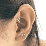 Threaded Star Earring by Maria Tash in 14K White Gold. Flat Stud. - Earring. Navel Rings Australia.