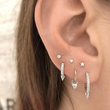 Threaded Star Earring by Maria Tash in 14K White Gold. Flat Stud. - Earring. Navel Rings Australia.