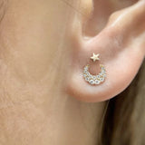 Threaded Star Earring by Maria Tash in 14K White Gold. Flat Stud. - Earring. Navel Rings Australia.