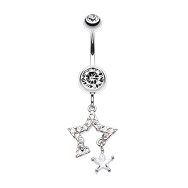 Count Your Lucky Stars Belly Dangle - Dangling Belly Ring. Navel Rings Australia.
