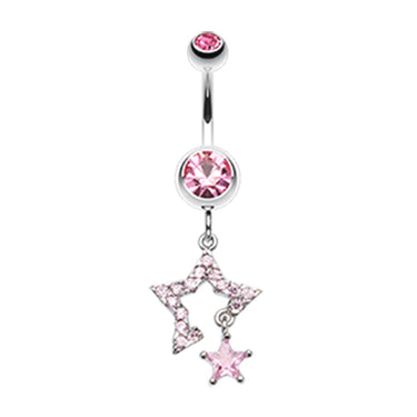 Count Your Lucky Stars Belly Dangle - Dangling Belly Ring. Navel Rings Australia.
