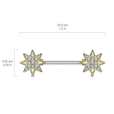 Universe Star Realms Nipple Jewellery with Gold Plating - Nipple Ring. Navel Rings Australia.