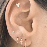 Threaded Star Earring by Maria Tash in 14K White Gold. Flat Stud. - Earring. Navel Rings Australia.