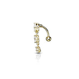 Falling Sirius Reverse Belly Bar with Gold Plating - Reverse Top Down Belly Ring. Navel Rings Australia.