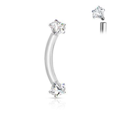 16g Petite Internally Threaded Star Navel Ring - Reverse Top Down Belly Ring. Navel Rings Australia.
